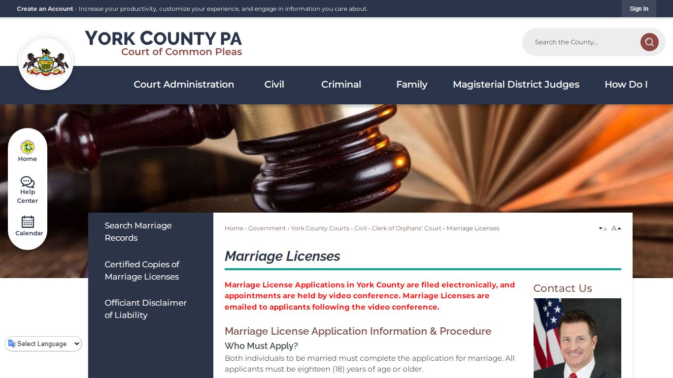 Marriage Licenses | York County, PA